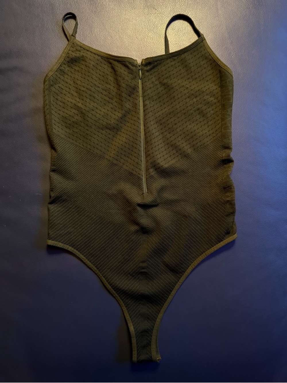 NWOT FP Intimately by Free People DNA Zip- Front Bodysuit Dark Green Size XS/S